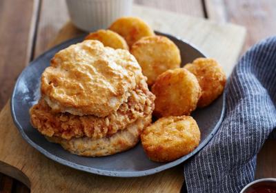 Bojangles biscuit and hashbrowns