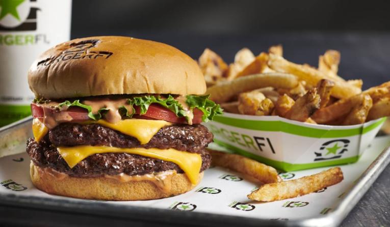 BurgerFi's burger and fries. 