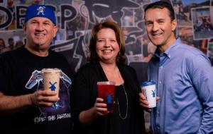 From left, Trav Boersma, Christine Barone, and Joth Ricci are taking Dutch Bros to new heights.