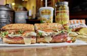 Potbelly sandwiches on a table.