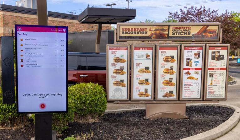 Wendy's automated drive-thru screen. 